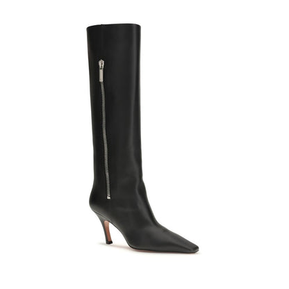 Black Calf Leather Bos Taurus High Heel Boots