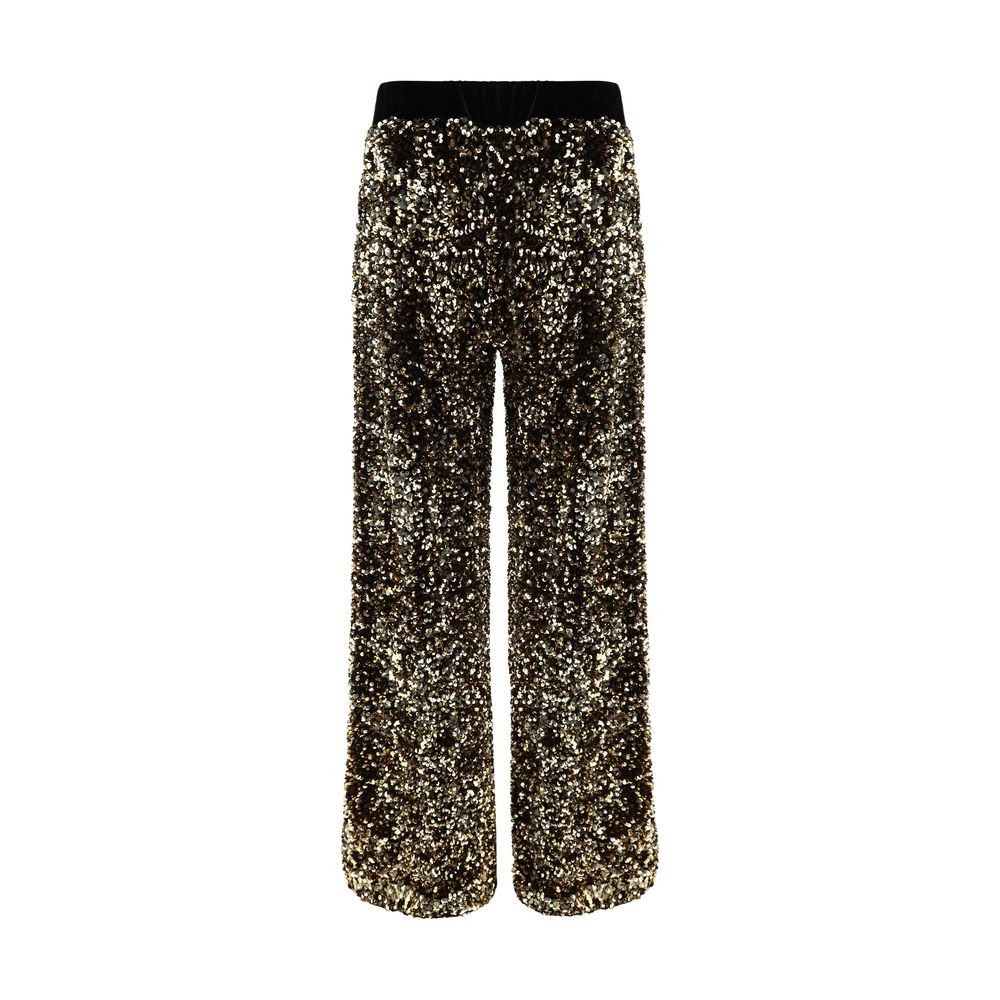 Gold Polyamide Casual Pants