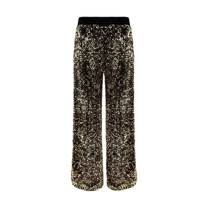Gold Polyamide Casual Pants