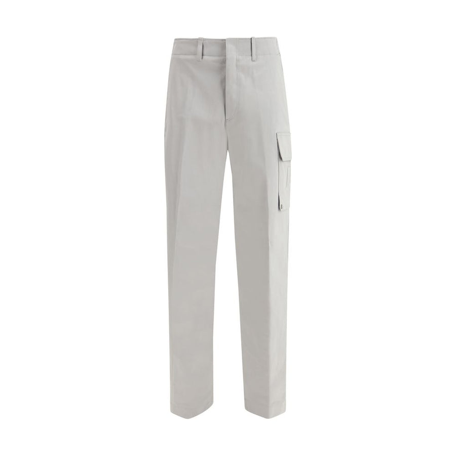 Silver Cotton Cargo Pants