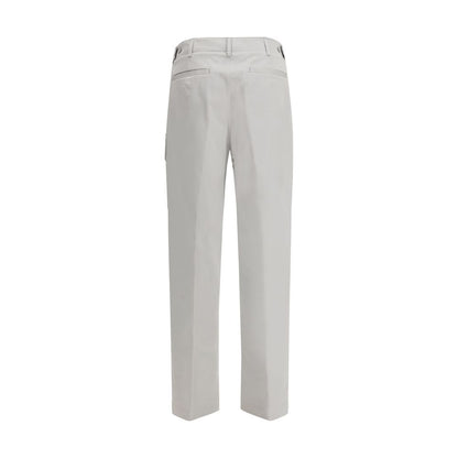 Silver Cotton Cargo Pants