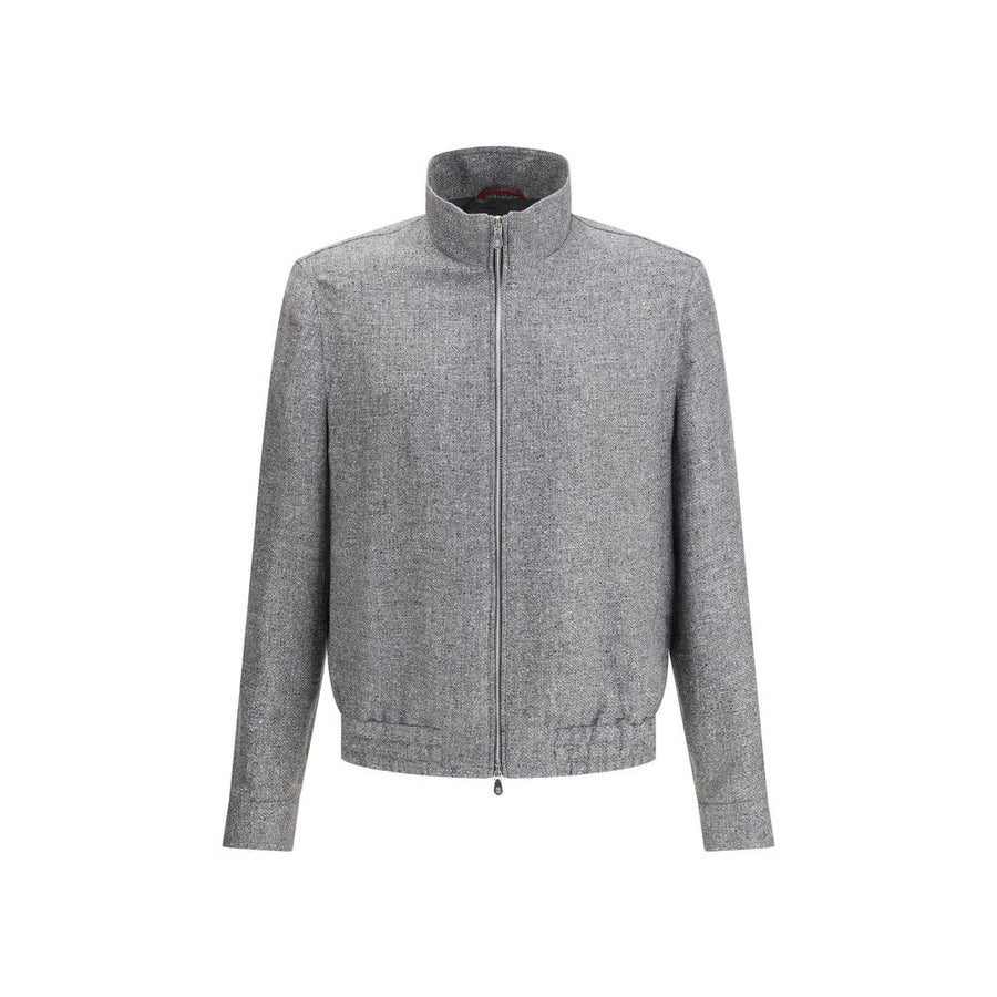 Gray Linen Bomber