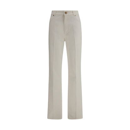 White Cotton Straight-Leg Jeans