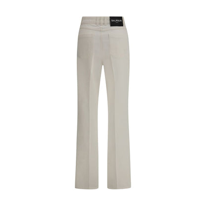 White Cotton Straight-Leg Jeans