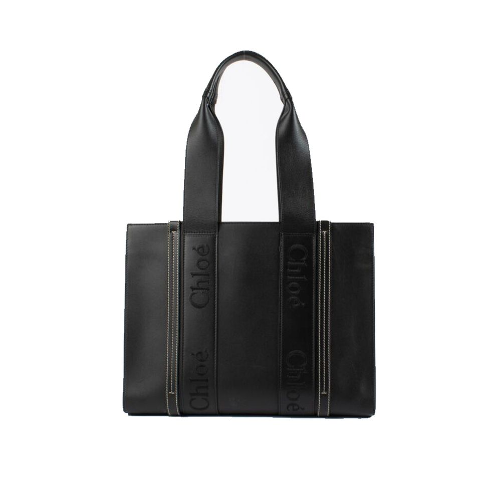 Black Leather Tote Bag