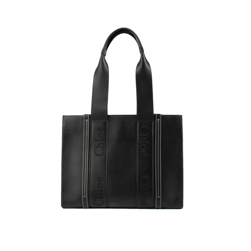 Black Leather Tote Bag