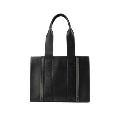 Black Leather Tote Bag