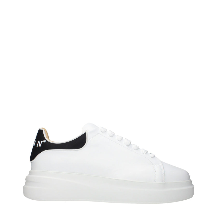 White Leather Low Top Sneakers