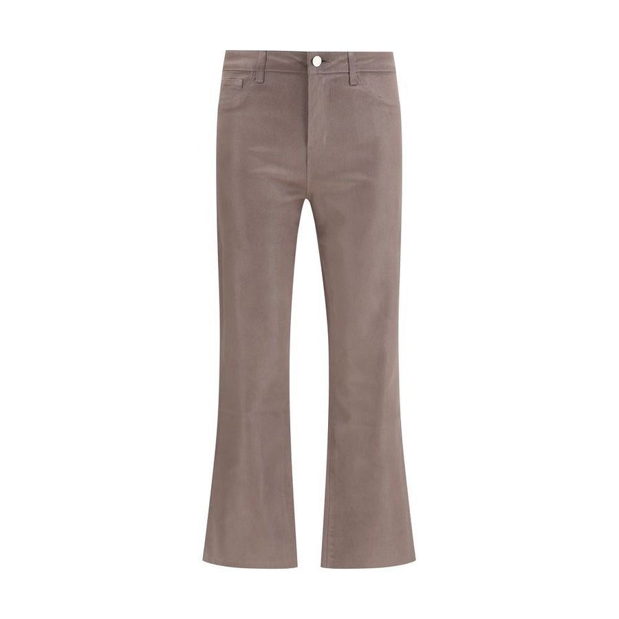 Beige Cotton Casual Pants