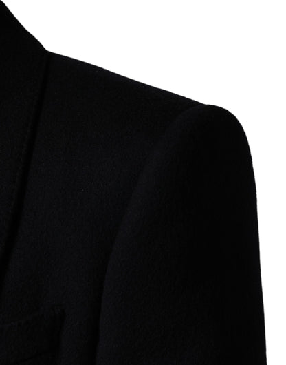 Black Single Breasted Trench Coat Jacket