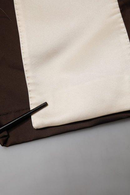 Brown Cream Lounge Belted Bathrobe Jacket