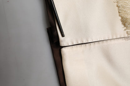 Brown Cream Lounge Belted Bathrobe Jacket