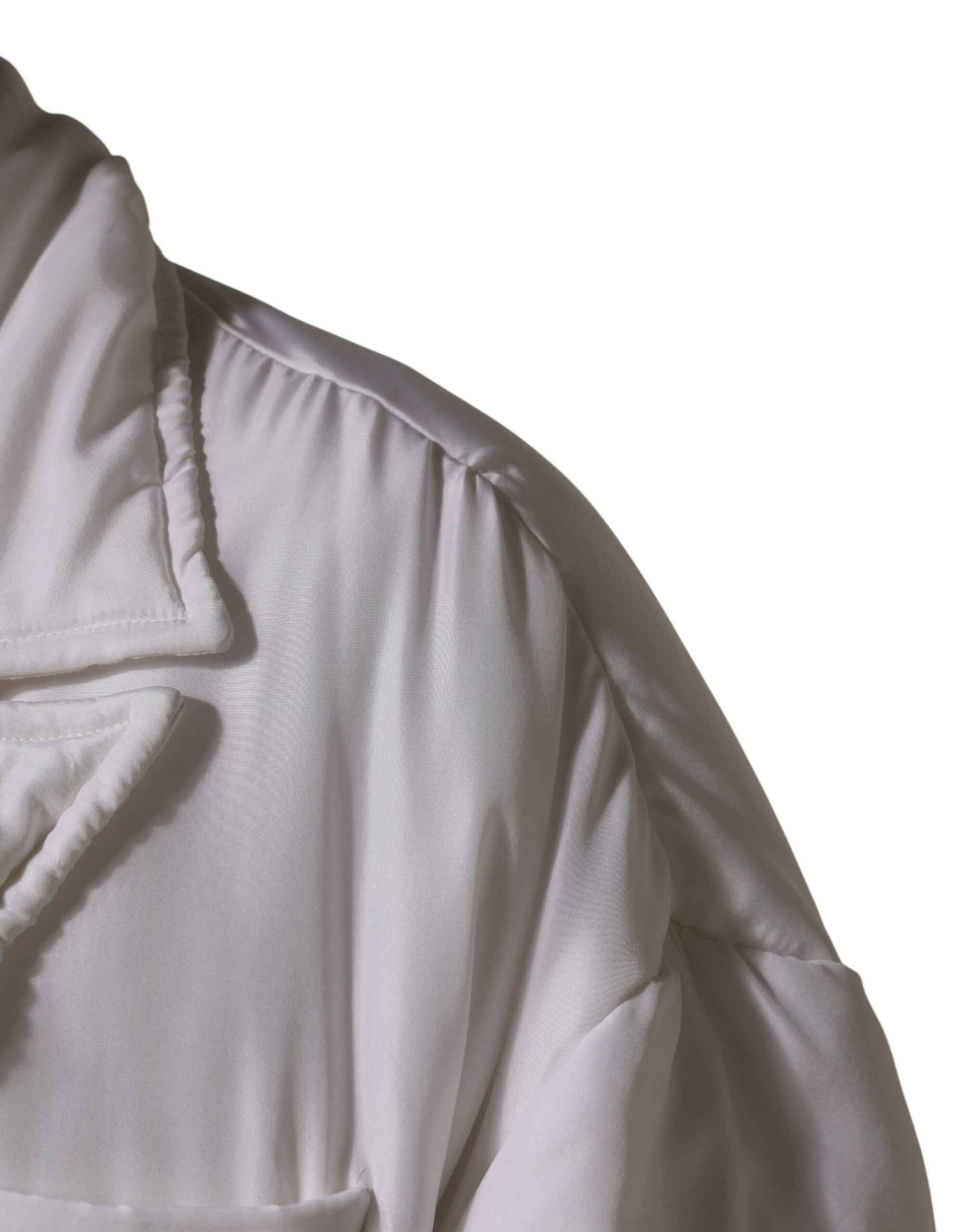 White Silk Padded Parka Men Coat Jacket