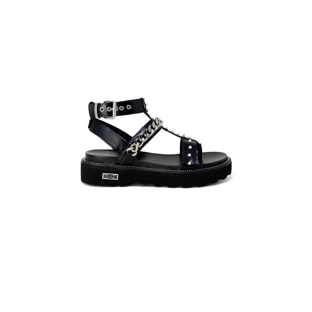 Black Leather Platform Sandals