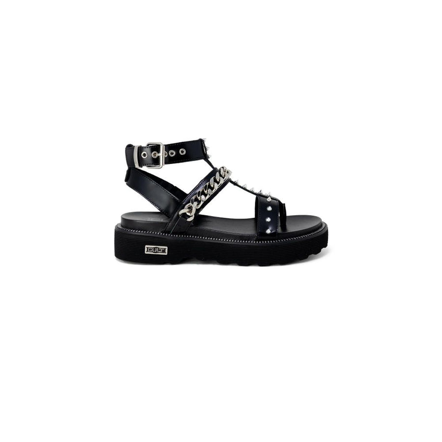 Black Leather Platform Sandals