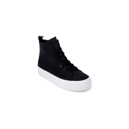 Black Artificial Leather High Top Sneakers