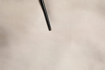 Beige Leather Button Down Men Casual Shirt