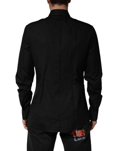 Black Crystal GOLD Formal Cotton Dress Shirt