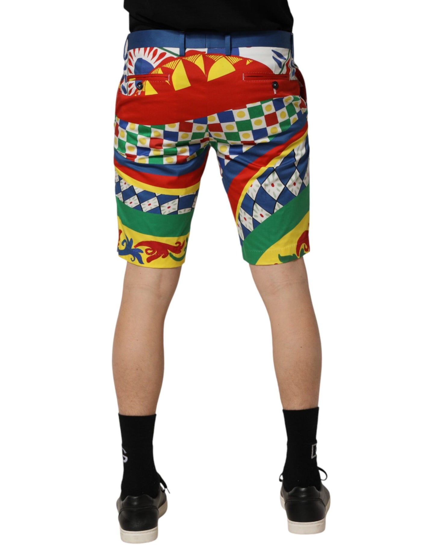 Multicolor Carretto Print Men Bermuda Shorts