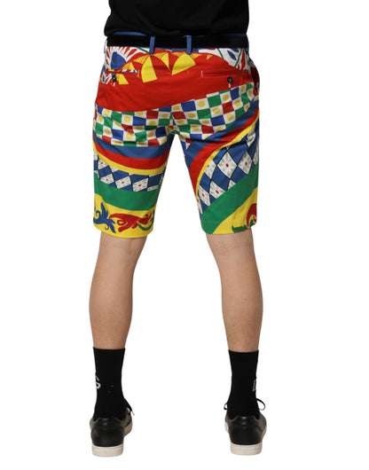Multicolor Carretto Print Men Bermuda Shorts