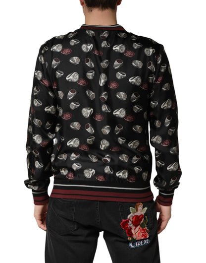 Black Ring Print CrewNeck Sweatshirt  Sweater