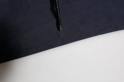 Navy Blue Straight Chino Mid Waist Pants