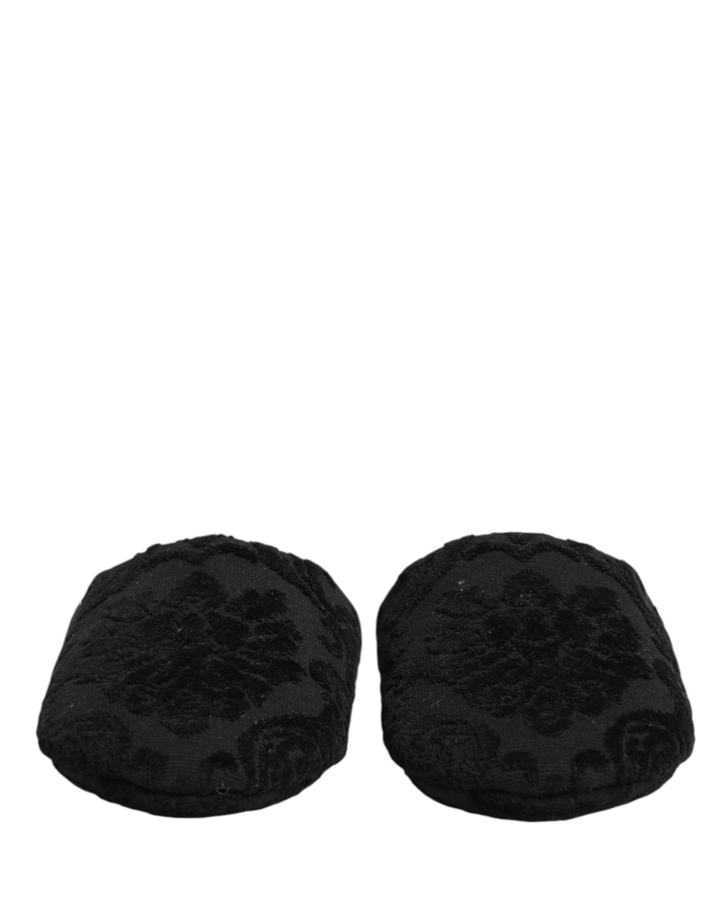 Black Logo Embroidered Slippers Flats Shoes