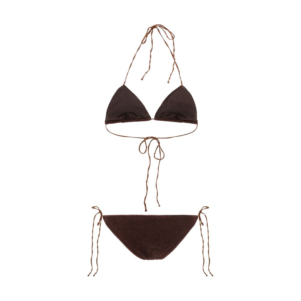 Brown Elastane Bikini