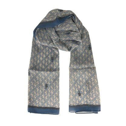 Blue Silk Women Scarf