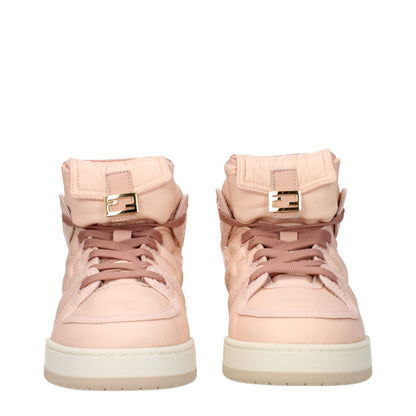 Pink Nylon High Top Sneakers