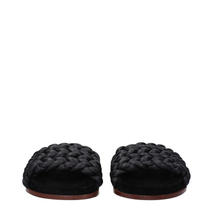 Black Leather Slippers