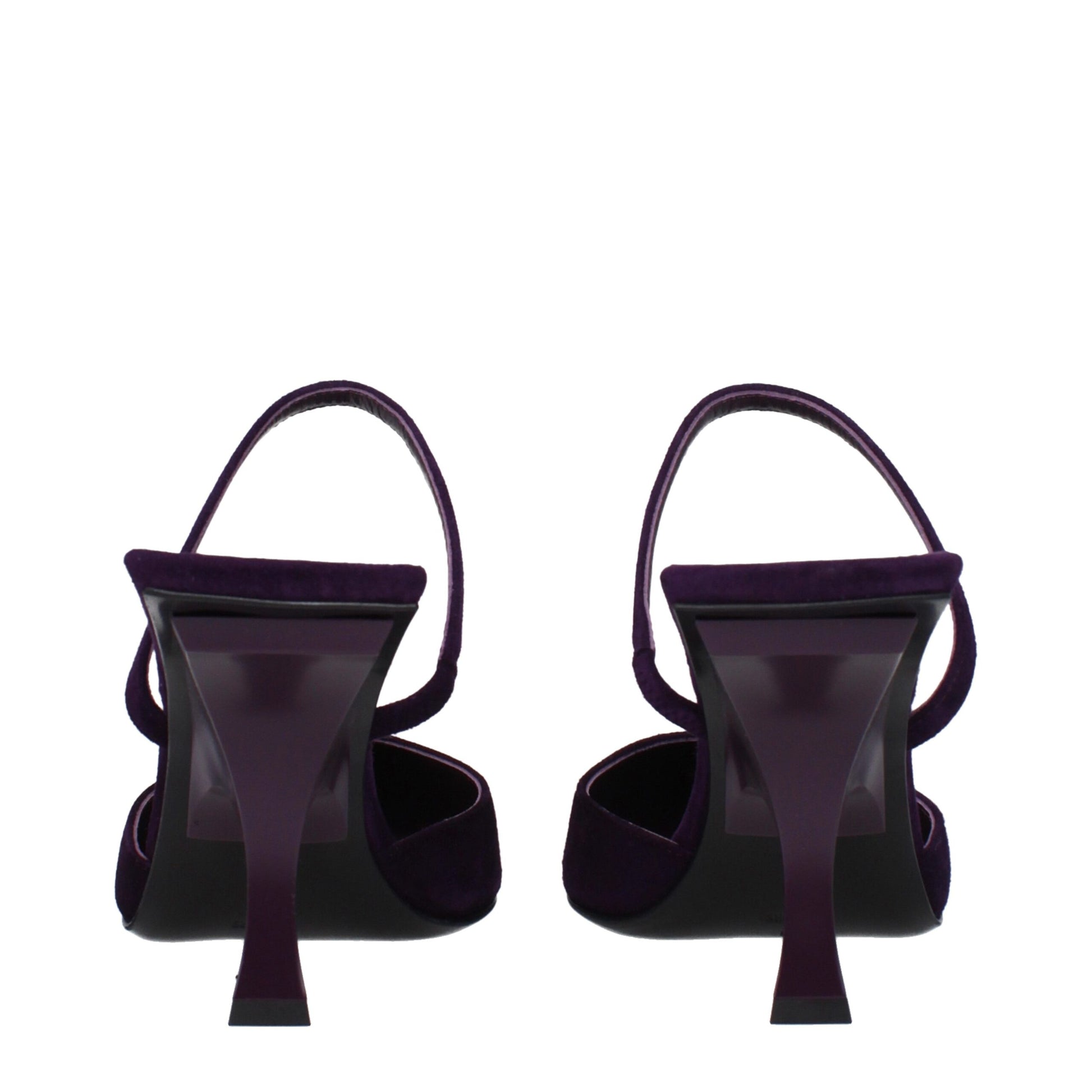 Purple Leather Stiletto Heel Sandals