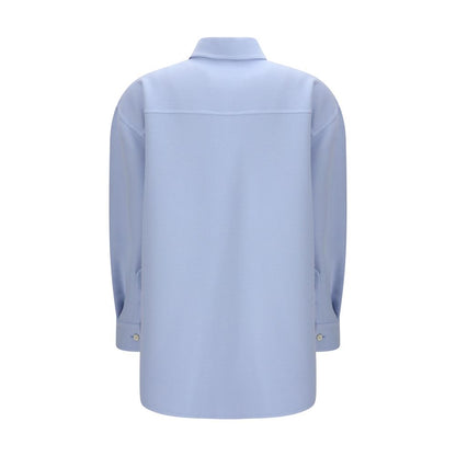 Blue Fleece Wool Shirt