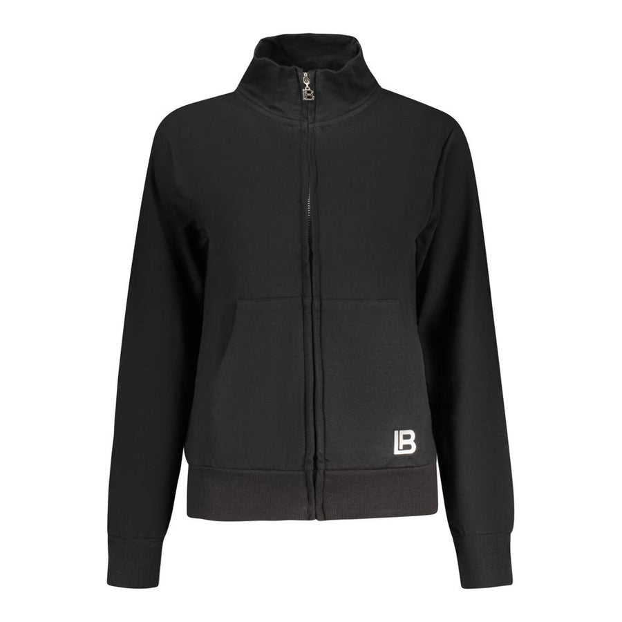 Black Cotton Women Sweatshirt