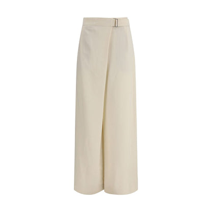 Beige Viscose Casual Pants