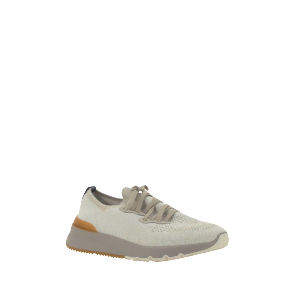 White Cotton Athletic Sneakers