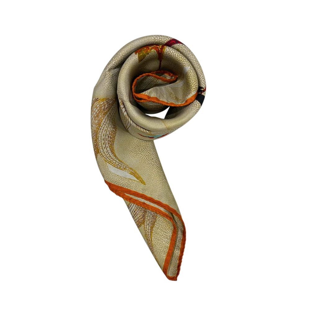 Beige Silk Women Scarf