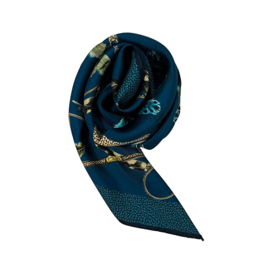 Blue Silk Women Scarf