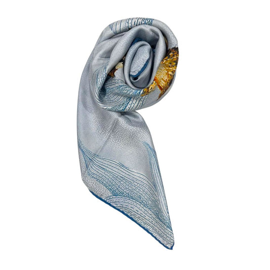 Light-Blue Silk Women Scarf