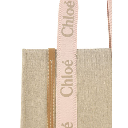 Brown Linen Shoulder Bag