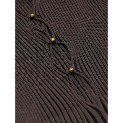 Brown Viscose Turtleneck