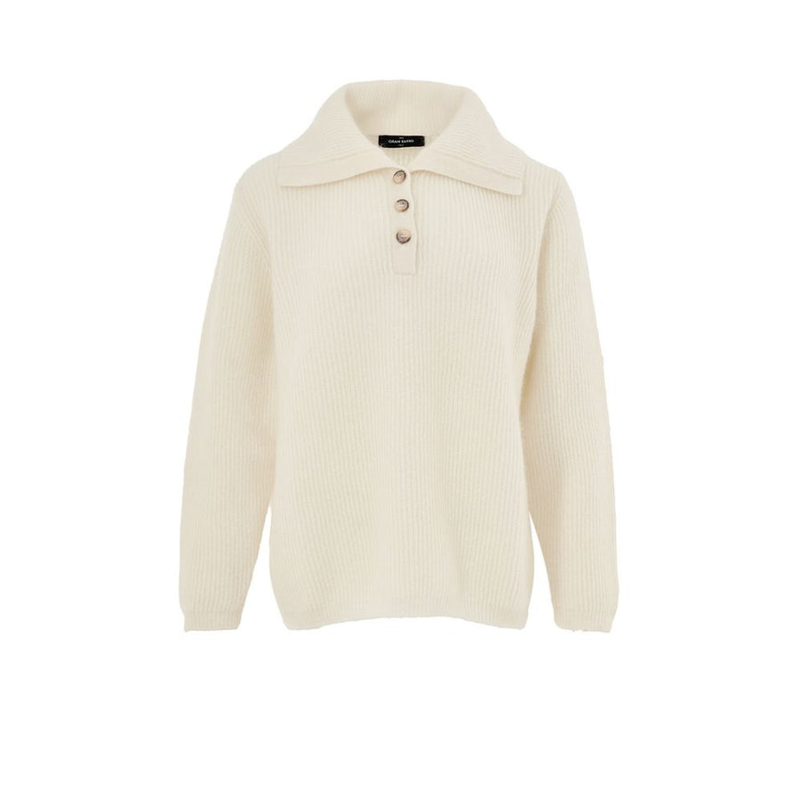 White Wool Polo Shirt