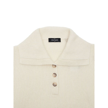 White Wool Polo Shirt