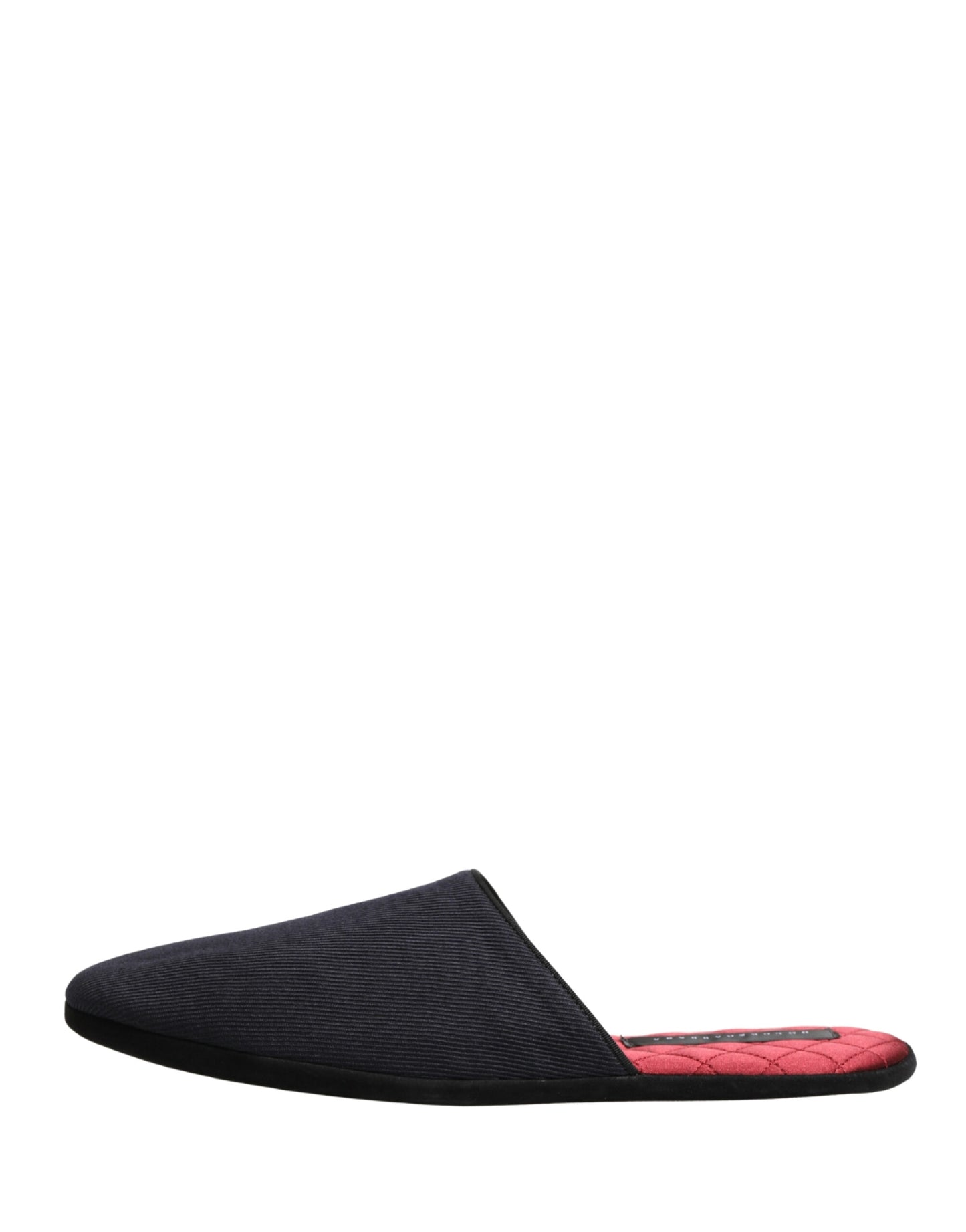 Dark Navy Wool Cotton Red Chevron Slippers Shoes