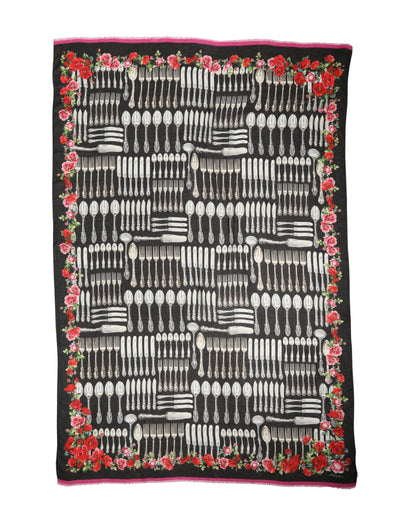 Multicolor Cutlery Floral Wrap Shawl 135cm x 132cm Scarf