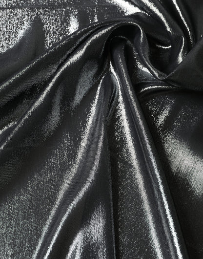 Black Silk Lurex Foulard Wrap Shawl 119cm x 117.5cm  Scarf