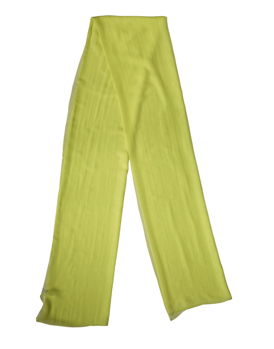 Yellow Green Silk Sash Foulard Stole 270cm x 120cm  Scarf