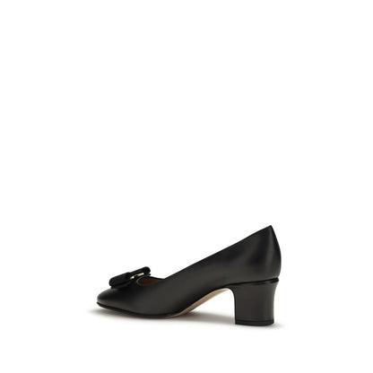 Black Calf Leather Bos Taurus Mid Heel Pumps