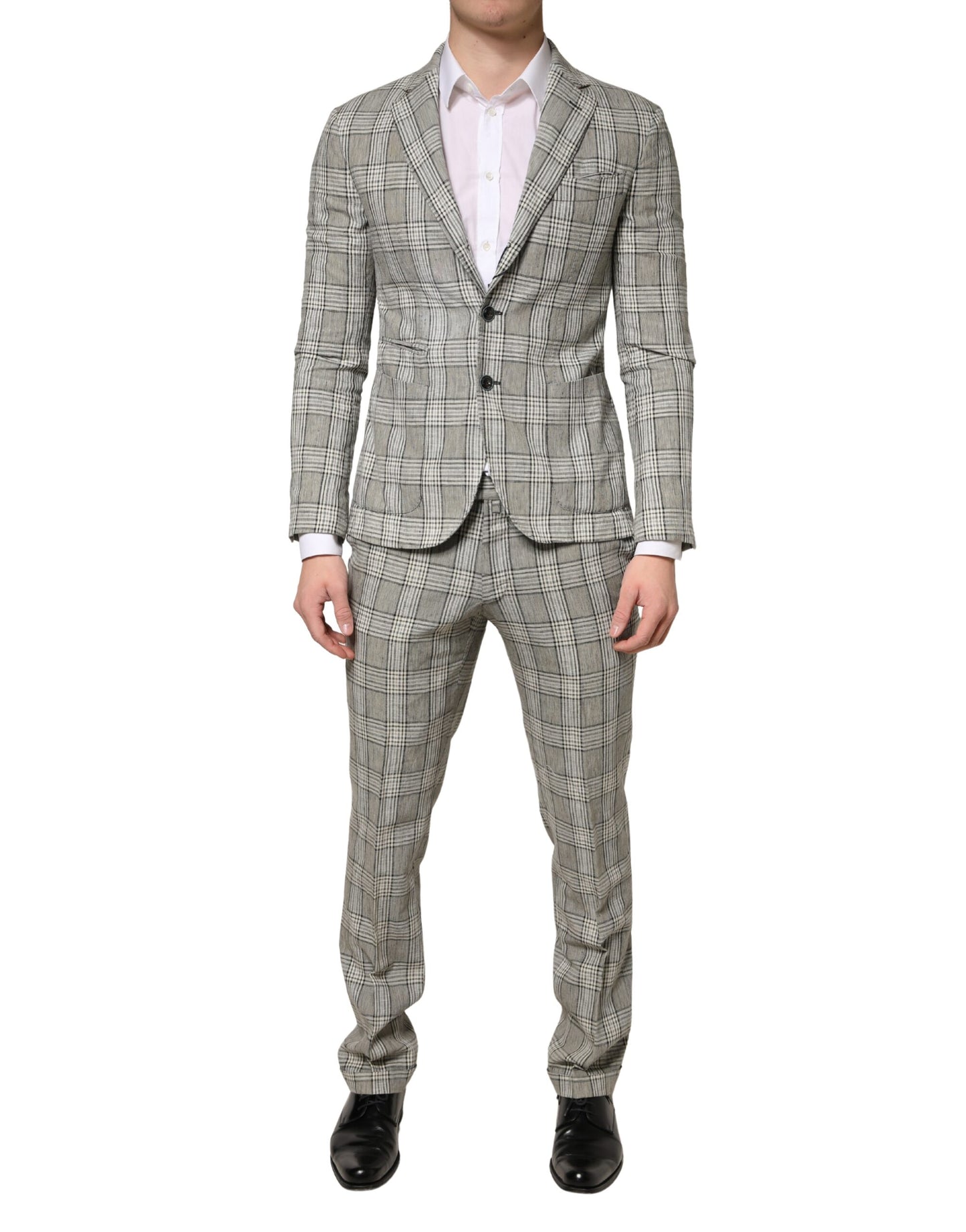 Gray Single Breasted Formal 2 Piece Suit