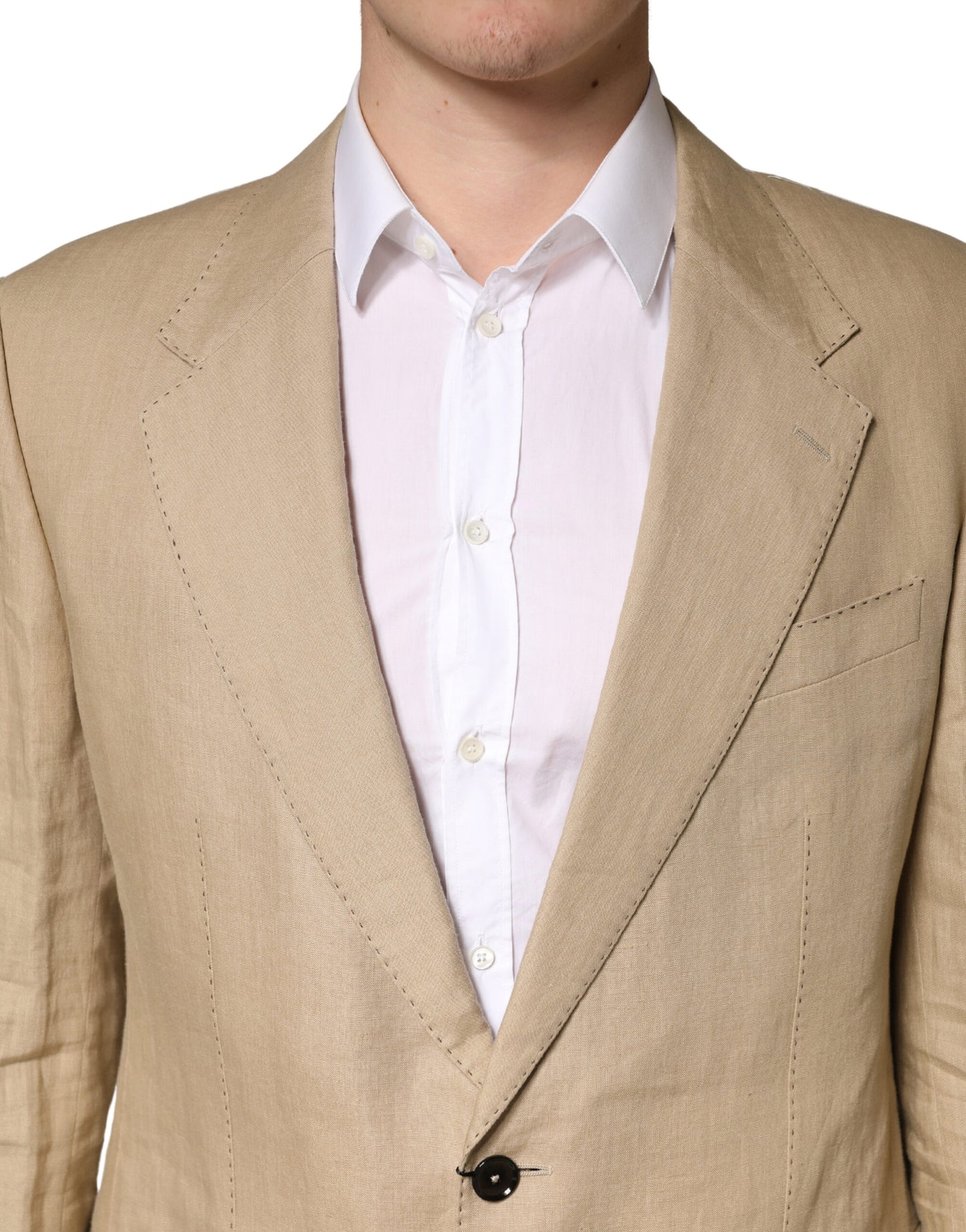 Beige TAORMINA Single Breasted Formal 2 Piece Suit